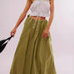 Side Bow Maxi Skirt with Pockets - DAVERRI FASHIONS