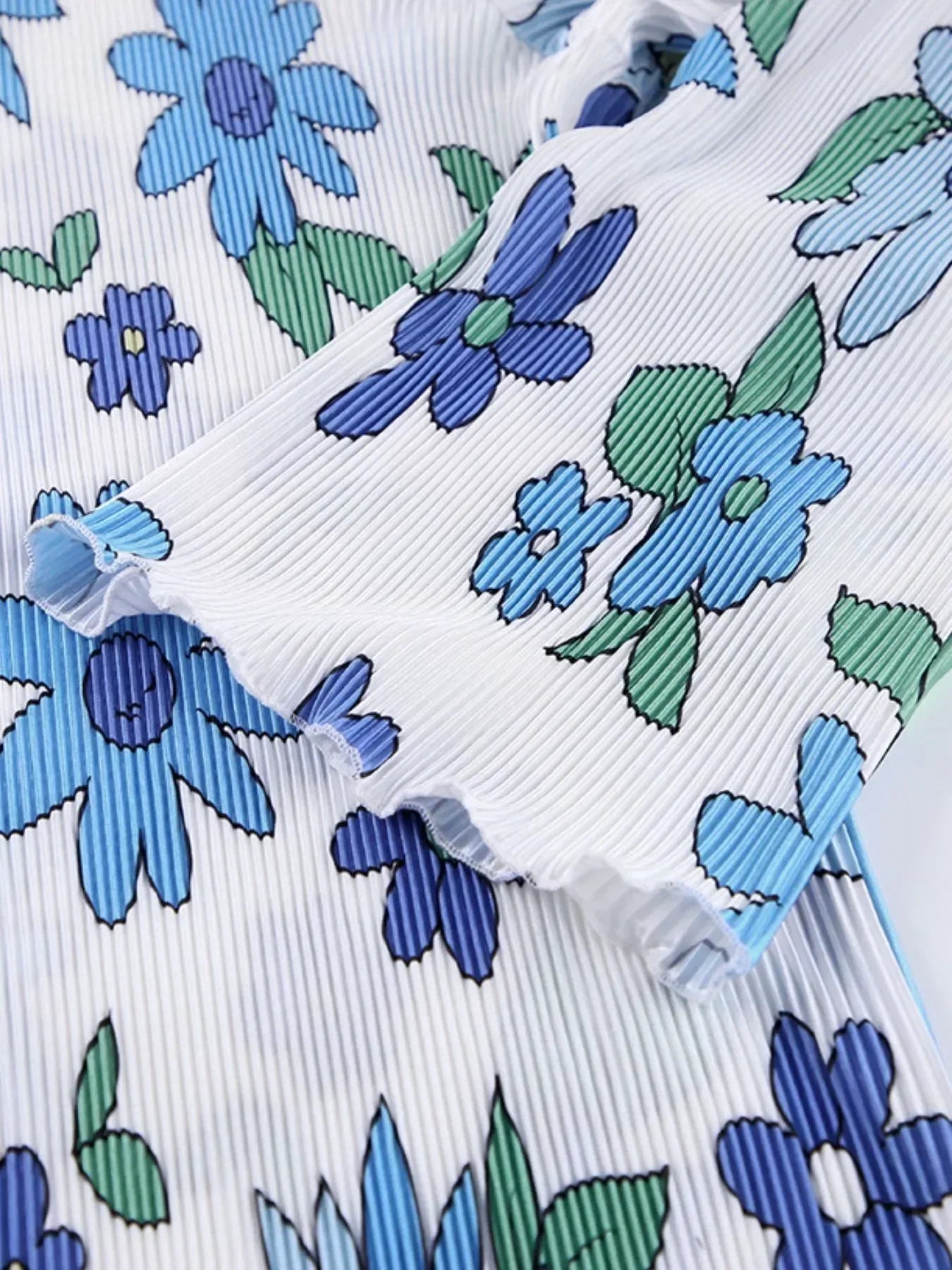 Printed Button Up Shirt and Pants Set - DAVERRI FASHIONS