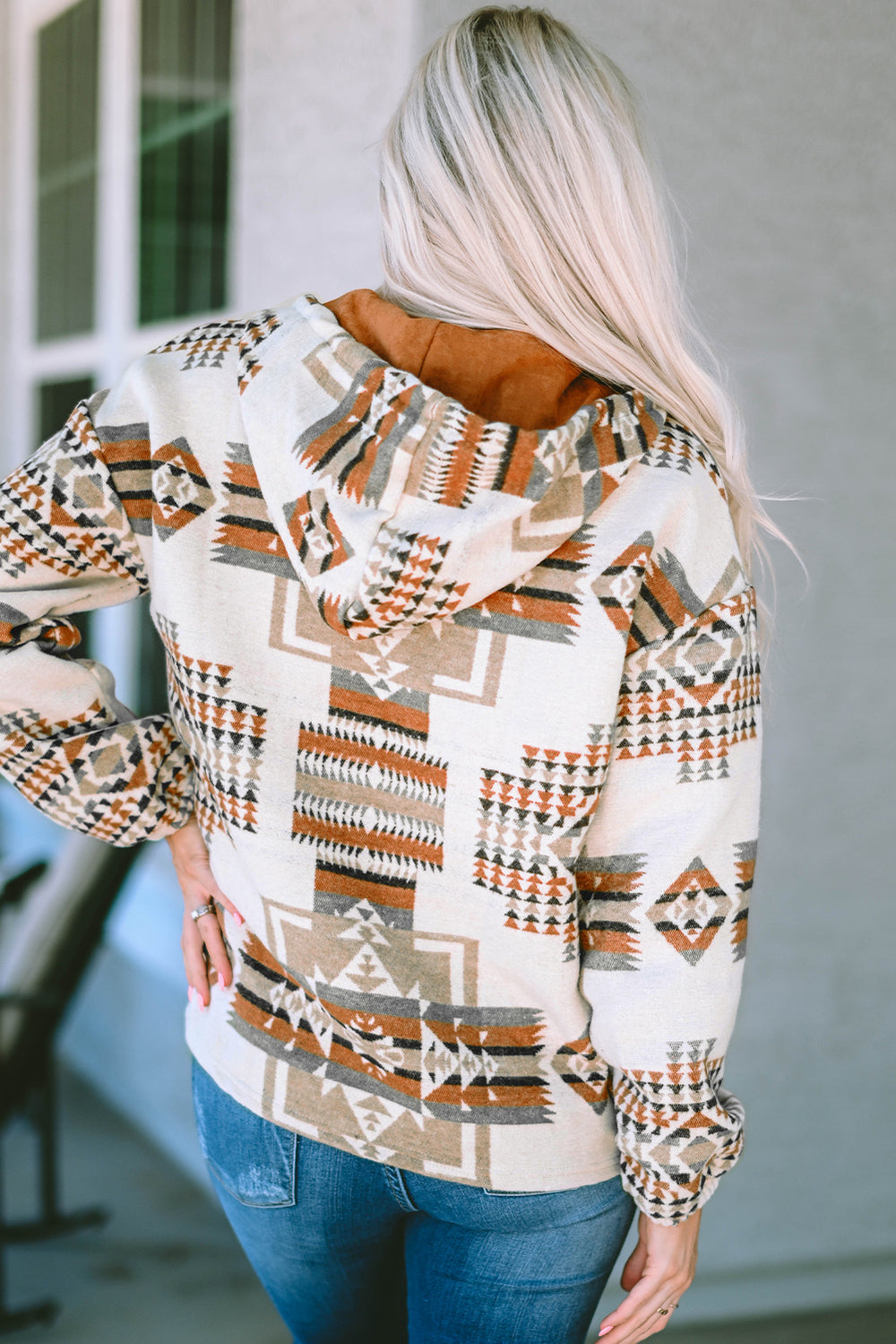 Geometric Quarter-Zip Hoodie | Hoodies Daverri Fashions