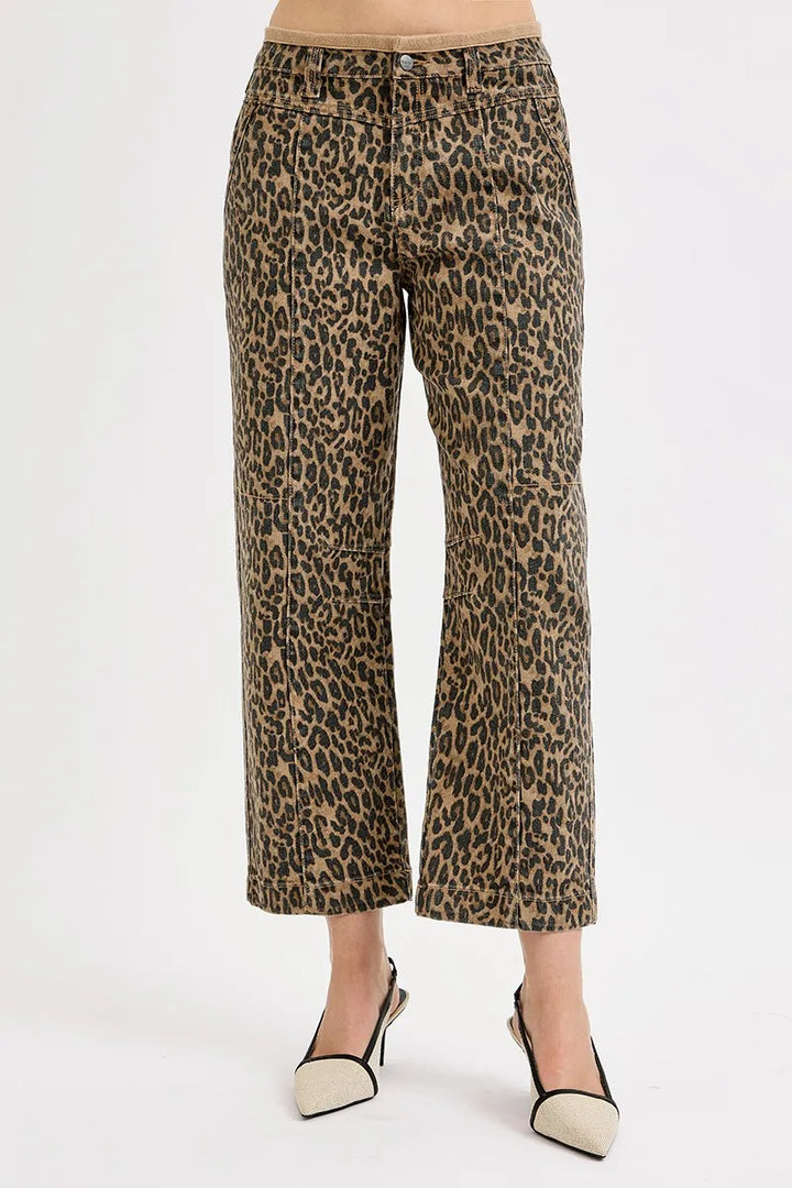 RISEN Full Size Mid Rise Crop Relaxed Jeans Plus Size CAMEL Jeans