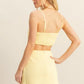 HYFVE Yellow Ruched Bra Top and Mini Skirt Set Skirt Sets
