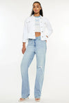 Kancan Distressed High Waist Straight Jeans - DAVERRI FASHIONS