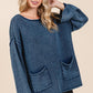 Mineral Wash Patch Pocket Cut Edge Sweater Sweaters