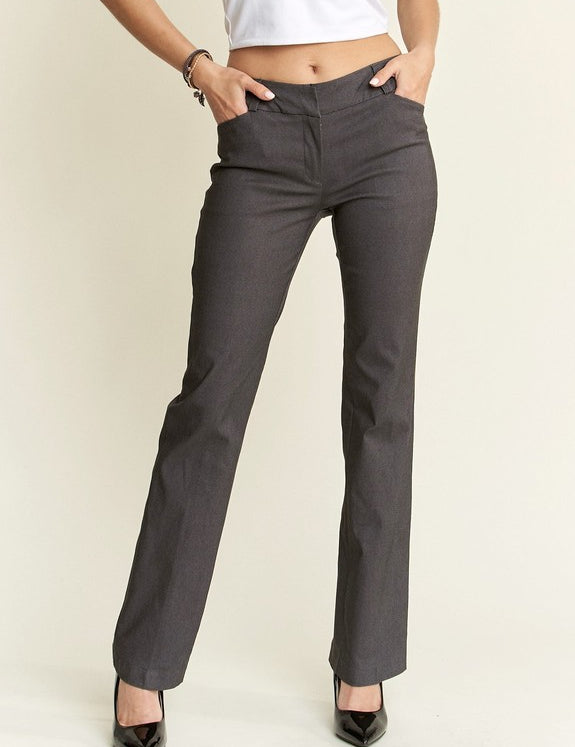 ADORA Regular Rise Slim Bootcut Pants Charcoal