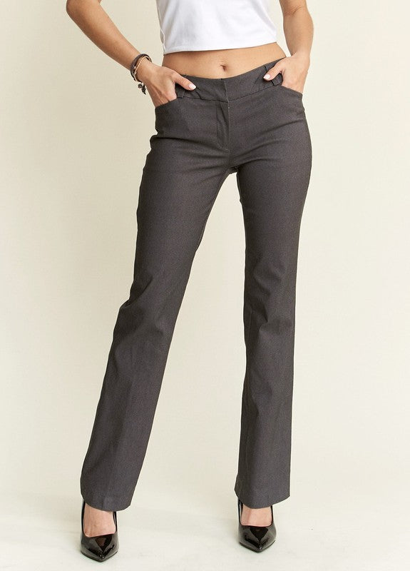 ADORA Regular Rise Slim Bootcut Pants Charcoal