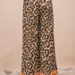 BiBi Leopard Print With Contrast Banded Wide Pants Pants