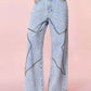 Studded Star Straight Jeans with Pockets - DAVERRI FASHIONS