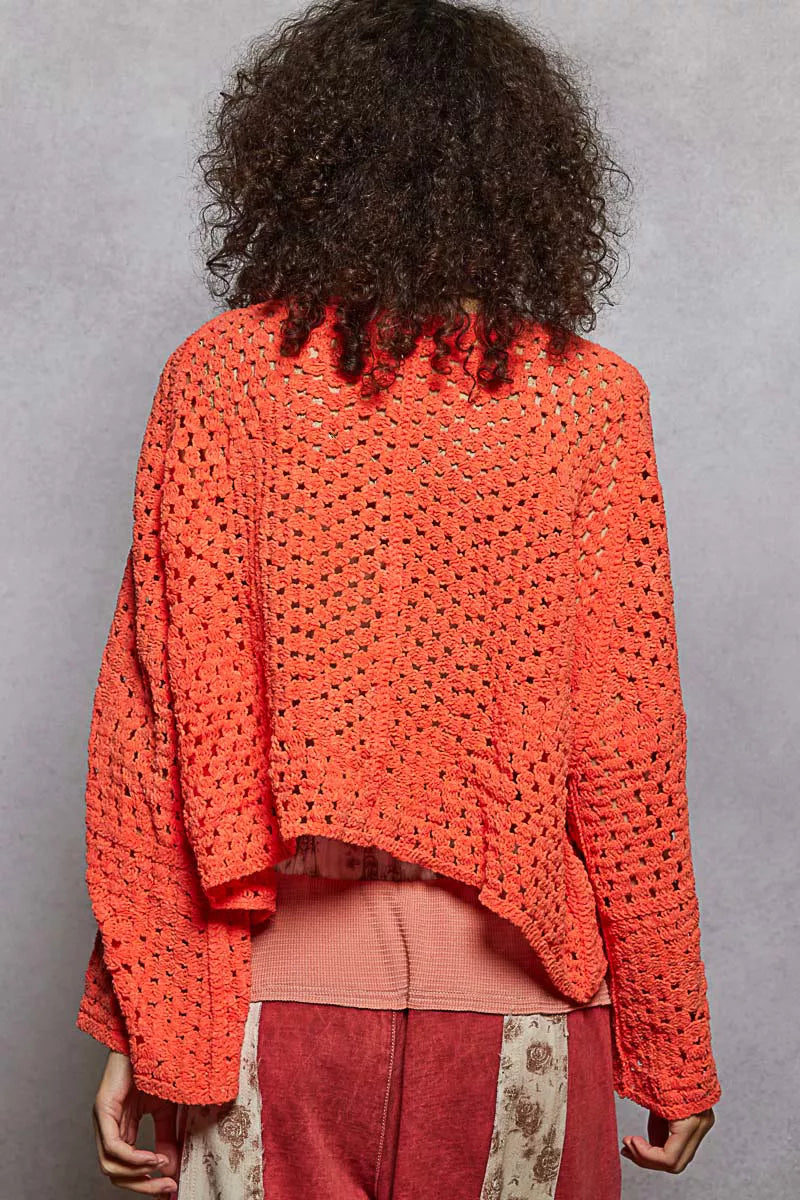 POL Open Front Cardigan with Crochet Patterns | Cardigans Daverri Fashions