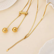18K Gold-Plated Titanium Steel Hollow Bead Necklace | Necklaces Daverri Fashions