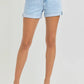 RISEN Full Size High Rise Belted Roll Up Shorts Plus Size Shorts