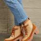 East Lion Corp Lace Up Lug Booties Clearance