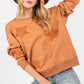 SAGE + FIG Star Patch Long Sleeve Sweatshirt - DAVERRI FASHIONS