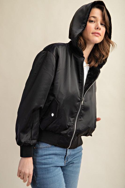 Reversible All Weather Fur Lined Bomber Jacket Jackets