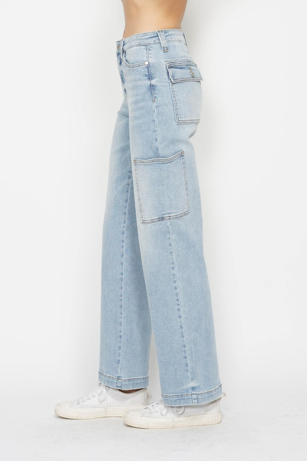 Judy Blue Full Size High Waist Straight Cargo Jeans Jeans