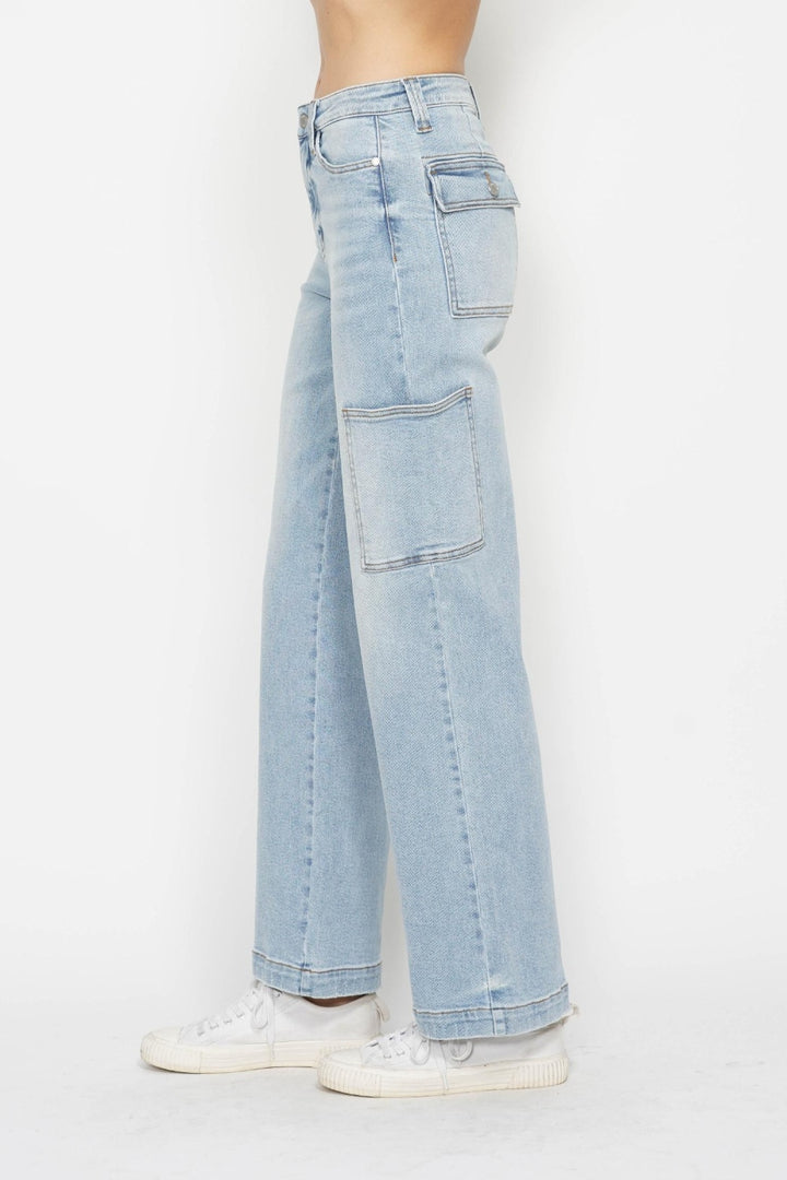 Judy Blue Full Size High Waist Straight Cargo Jeans Cargo Jeans