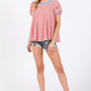 Ces Femme Striped Round Neck Short Sleeve T-Shirt T-Shirts