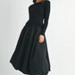 MABLE Ribbed Poplin Mix Midi Sweater Dress Midi Dresses