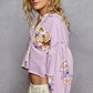 POL Raw Hem Floral Print Cropped Hooded Jacket Jackets