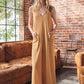 Ces Femme V-Neck Sleeveless Wide Leg Jumpsuit - DAVERRI FASHIONS