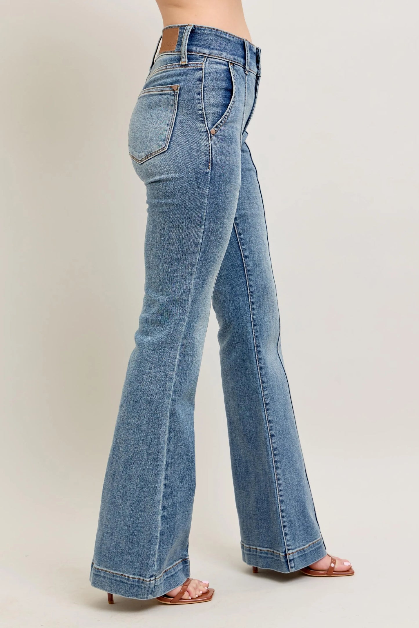 Judy Blue Full Size High-Waist Flare Denim Jeans with Front Seam Detail Plus Size Jeans