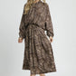 Umgee Drawstring Leopard Midi Skirt