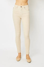 BONE Judy Blue Full Size Garment Dyed Tummy Control Skinny Jeans | Jeans Daverri Fashions