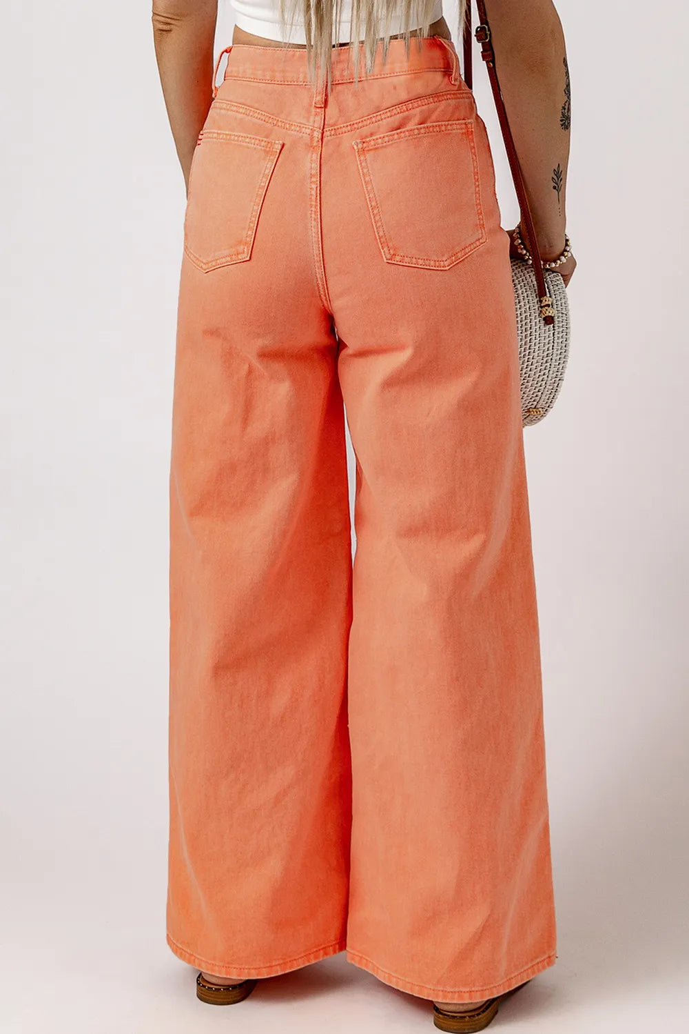 Wide Leg High Waist Jeans | Jeans Daverri Fashions