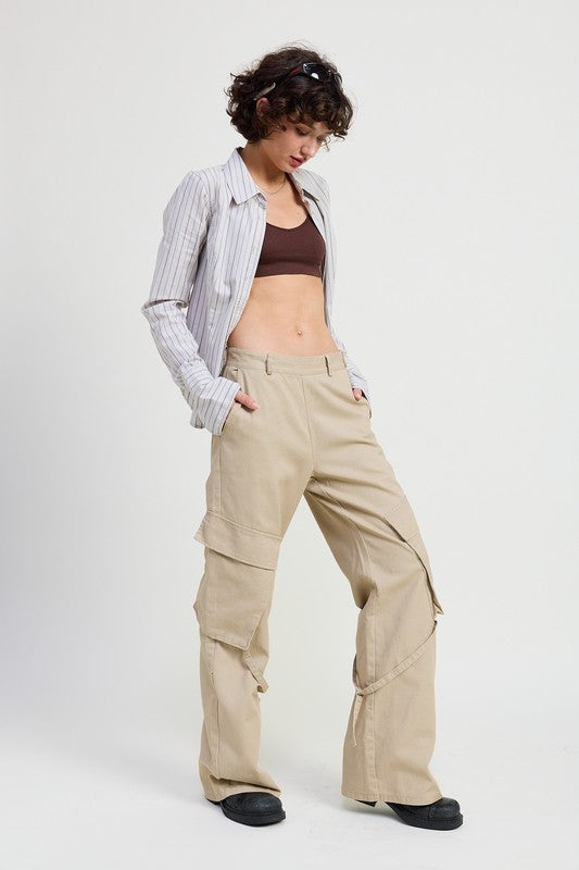 CARGO PANTS WITH POCKET DETAIL | Daverri Fashions