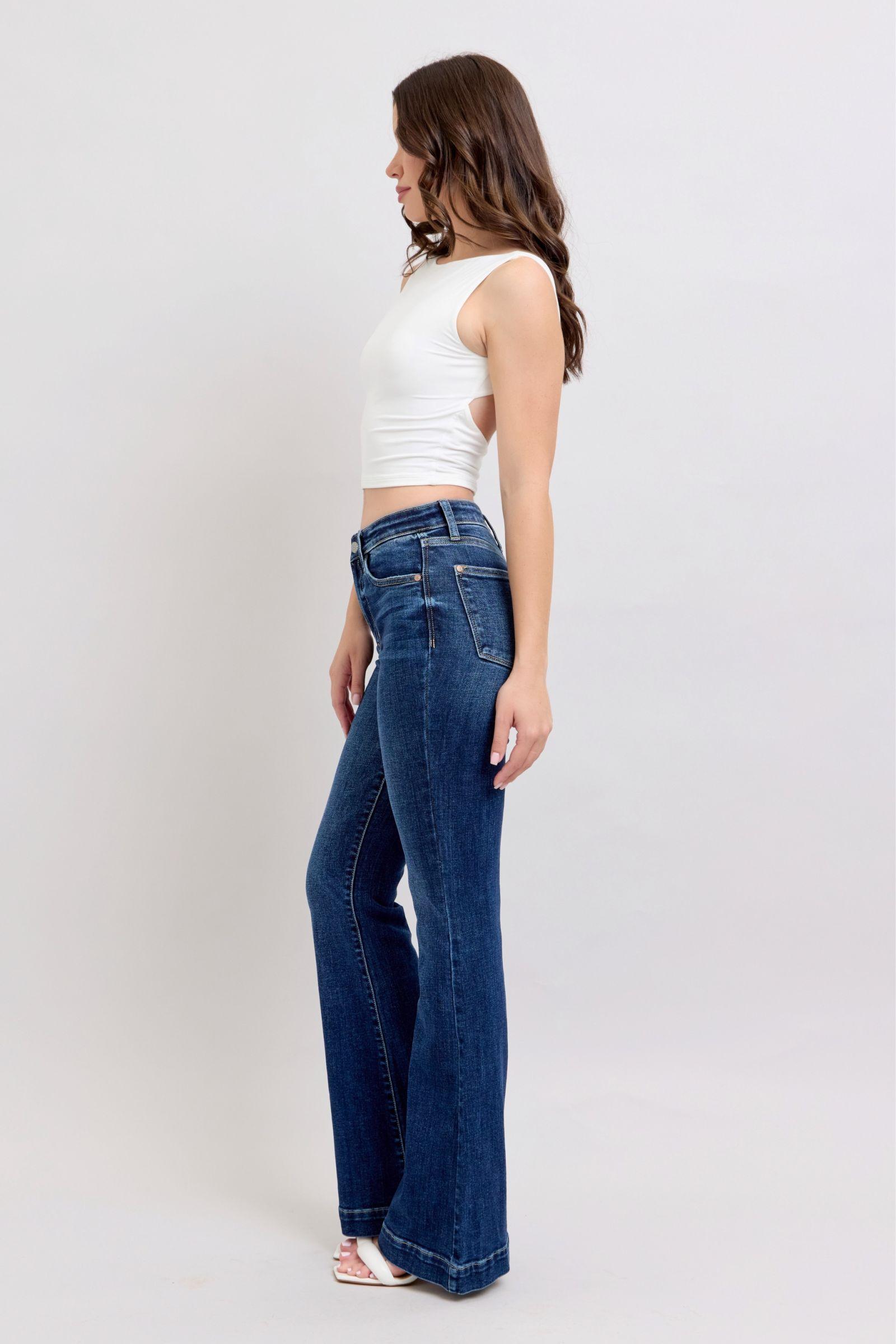 Judy Blue High Rise Flare Jeans with Pockets | Jeans Daverri Fashions