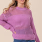 BiBi Openwork Long Sleeve Knit Top Sweaters