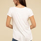 Flowy Round Hem Rayon Short Sleeve Top T-Shirts