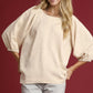 Umgee Satin Jacquard Balloon Sleeve Blouse CHAMPAGNE Blouses