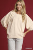 Umgee Satin Jacquard Balloon Sleeve Blouse CHAMPAGNE Blouses