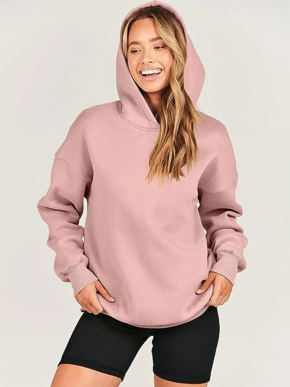Dropped Shoulder Long Sleeve Hoodie | Hoodies Daverri Fashions