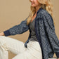 Umgee Paisley Print Denim Shirt Jacket