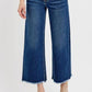 RISEN Raw Hem Wide Leg Attached Buckle Jeans Jeans