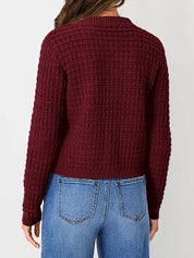 Textured Knit Button-Front Cardigan | Cardigans Daverri Fashions