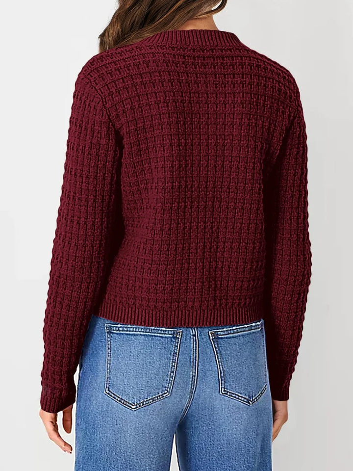 Textured Knit Button-Front Cardigan | Cardigans Daverri Fashions