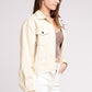 POL Oversized Frayed Edge Shacket Shackets