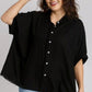Umgee Full Size Linen Blend Button Down Shirt Plus Size Shirts