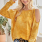 BiBi Tie-Dye French Terry Round Neck Cold Shoulder T-Shirt - DAVERRI FASHIONS