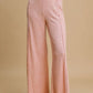 Umgee Elastic Waist Wide Leg Knit Pants Dusty Pink