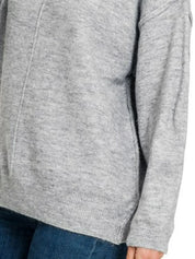 Zenana Melange Front Seam Round-Neck Sweater | Sweaters Daverri Fashions