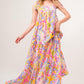 And The Why Full Size Printed Tie Shoulder Tiered Maxi Dress - DAVERRI FASHIONS