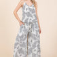 Mittoshop white and gray paisley print wide-leg pants