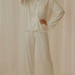 Button Up Long Sleeve Top and Pants Set - DAVERRI FASHIONS