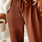 Daverri Fashions casual brown corduroy drawstring waist pants