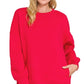 Zenana Full Size Fleece Hi-low Boyfriend Sweatshirts with Pockets Plus Size - DAVERRI FASHIONS