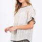 GeeGee Contrast Trim Short Sleeve Knit Cover Up - DAVERRI FASHIONS
