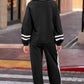 Daverri Fashions black white striped tracksuit with ribbed cuffs